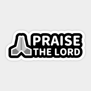 Praise The Lord - With Praying Hand - White - Christian Series 10W Sticker